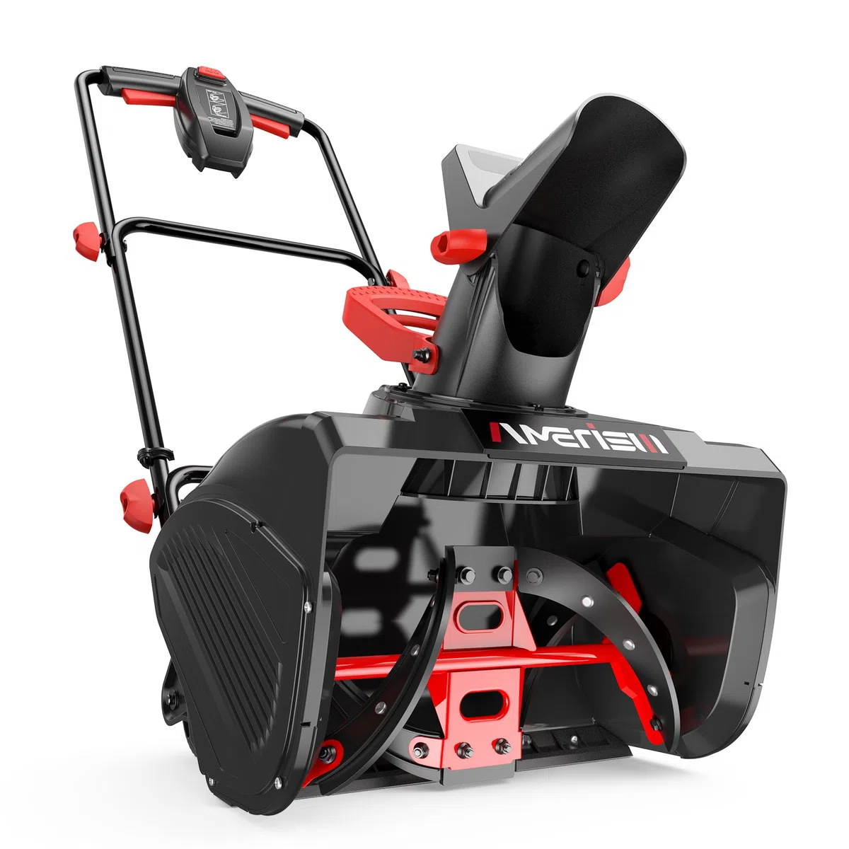 AMERISUN Spazzaneve elettrico da 45,7 cm, lancianeve con filo da 15 Amp con distanza di lancio di 9 m, facile avvio in due fasi, strumento leggero per la rimozione della neve per vialetto, passerella
