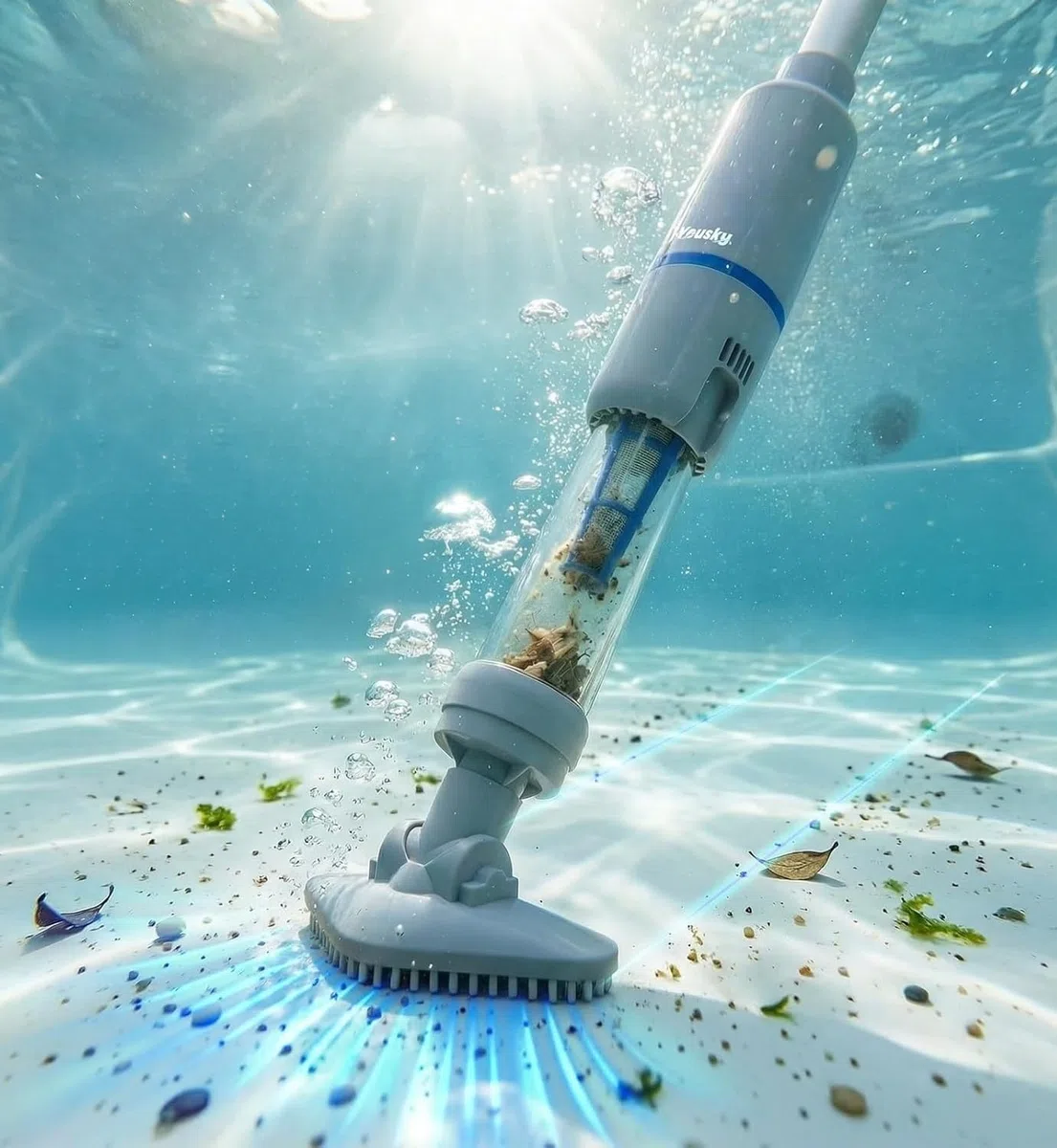 Aspirapolvere portatile senza fili per vasca idromassaggio, 2026, ricaricabile, per sabbia e detriti, asta telescopica fino a 165,1 cm, 90 minuti di autonomia per vasche idromassaggio, piscine