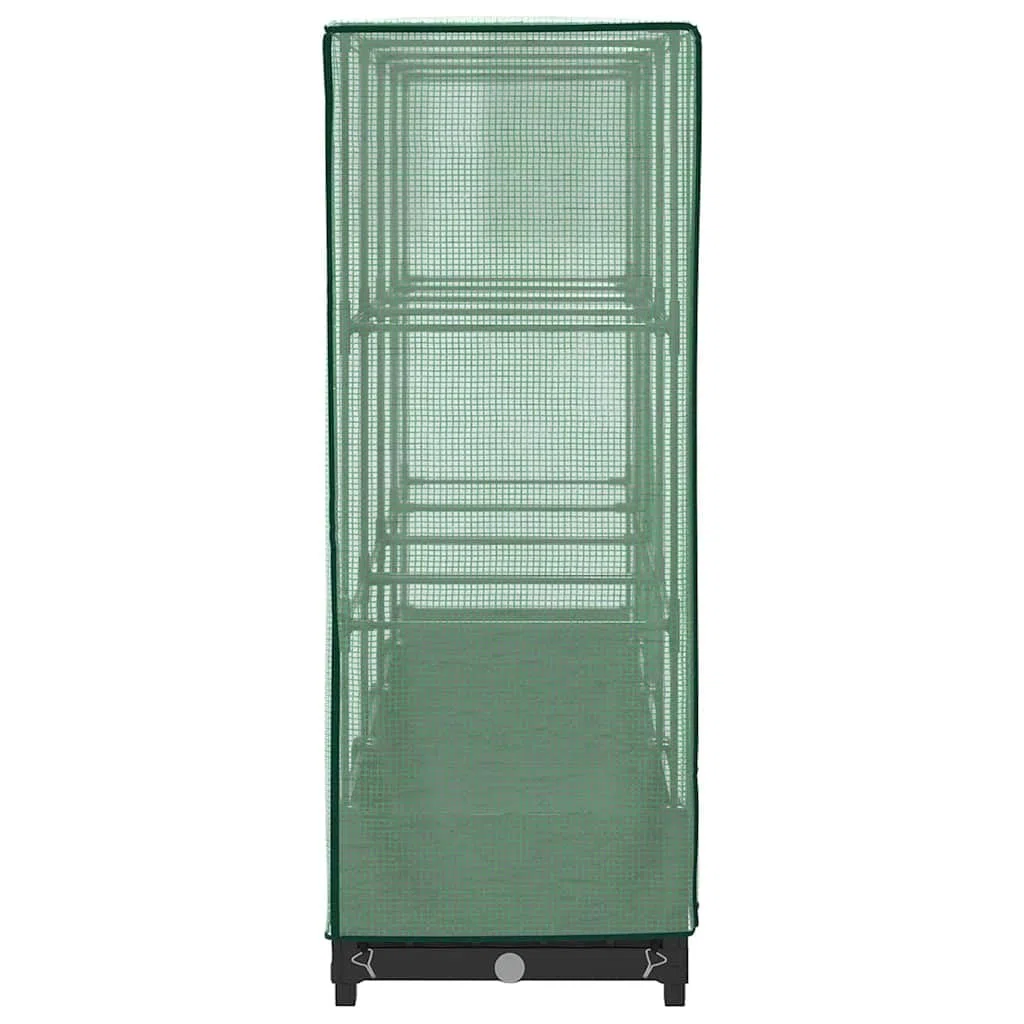 Letto Rialzato con Copertura Serra Effetto Rattan 160x40x123 cm Nero Verde per Piante e Orto Domestico, Struttura Robustissima in Ferro e Polipropilene con Telo