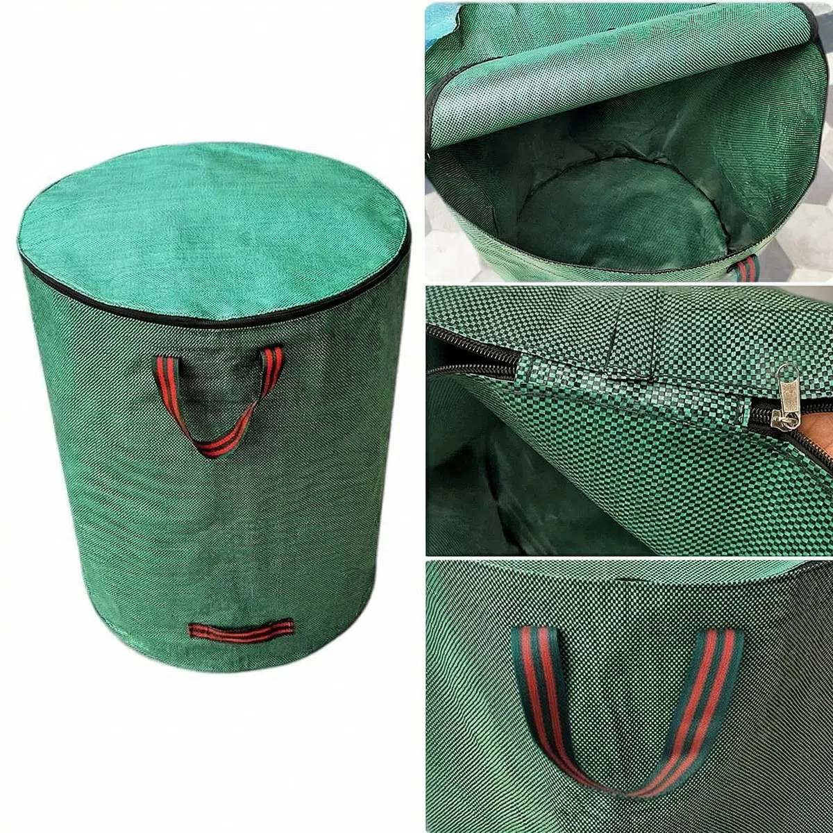 2 sacco foglie con coperchio,100 L sacchi giardinaggio, Ispessito sacco per erba, sacchi riutilizzabili giardino, Impermeabili sacco potatura, contenitore rifiuti giardino pieghevole con 4 manici