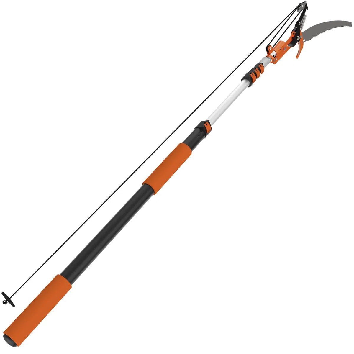 SISUPASSIE Decespugliatore telescopico per alberi da 6,8 m, con asta di estensione da 1,5 a 6 m, potatrice manuale estensibile per cortile, giardino, patio