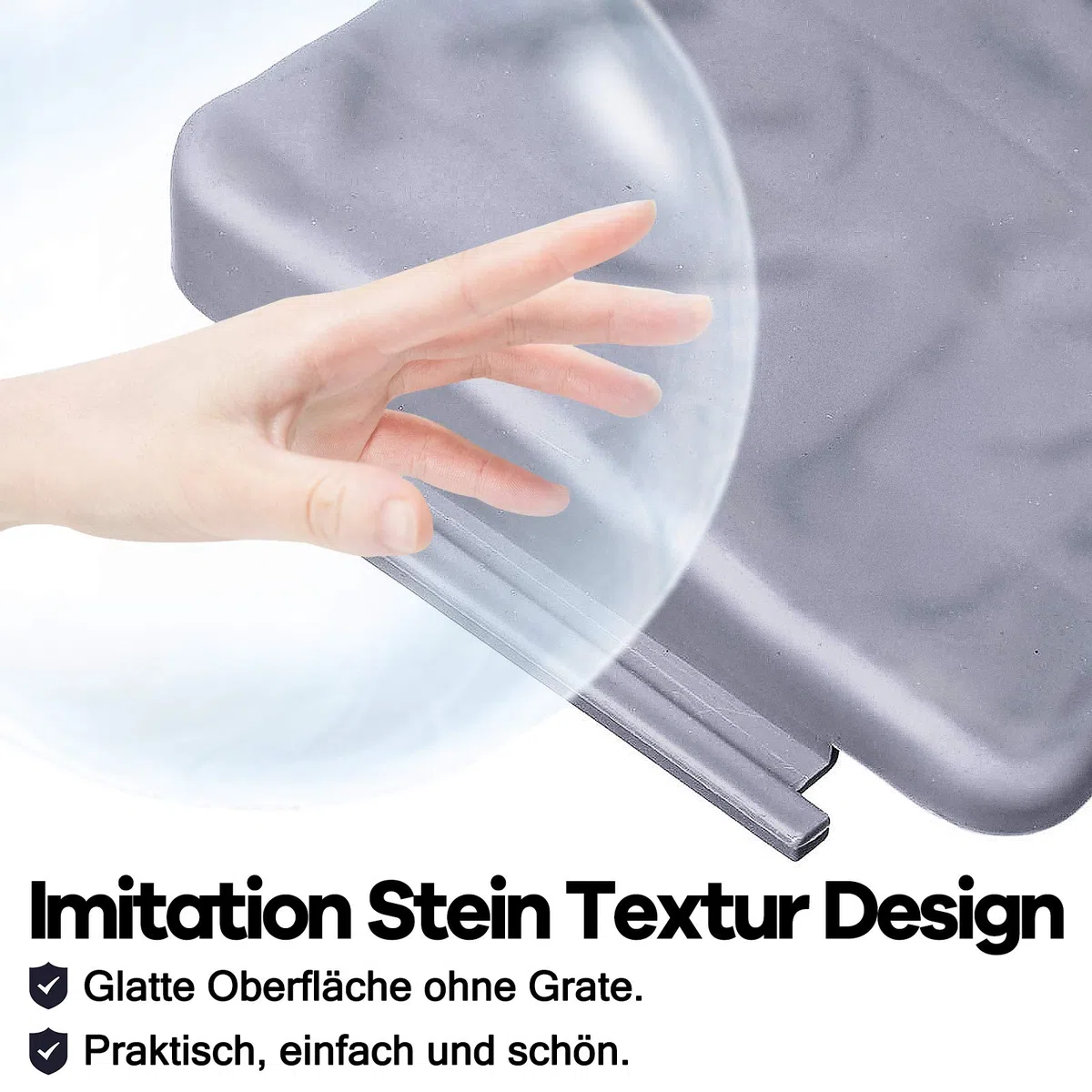 HENGMEI Bordo in Plastica Flessibile per Giardino Bordi per giardini effetto pietra 17,5m-70 Pezzi, 1 elemento (lunghezza x altezza): 25 cm x 23 cm, Grigio