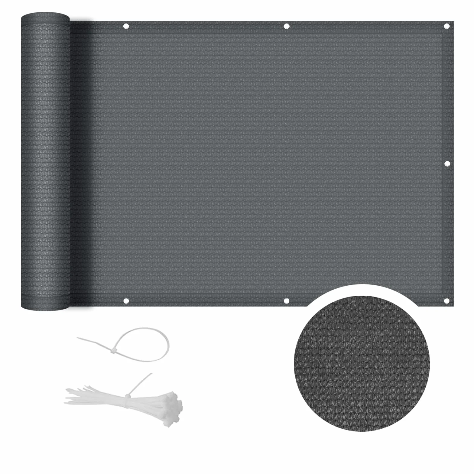 COOL AREA Frangivisto Balcone 90x500cm per Protezione Copri Ringhiera Balcone in HDPE Anti-UV Recinzione Copertura per Privacy Balcone Esterno Terrazza Giardino,Antracite
