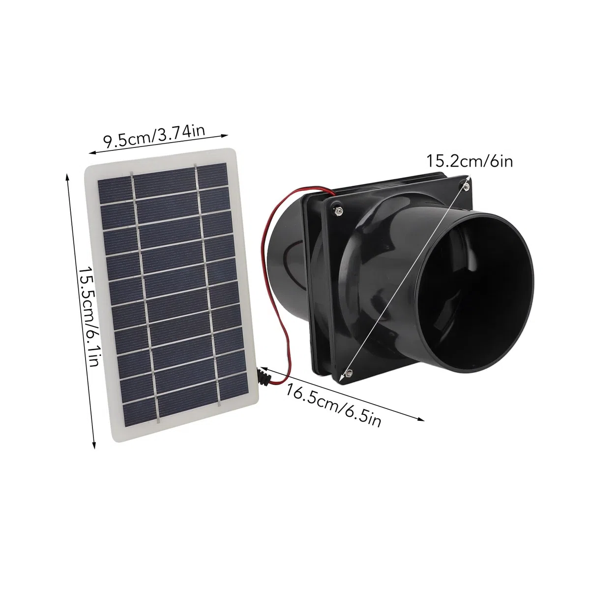 Fan di scarico a energia solare 10W 12V, kit ventilatore per ventilazione con pannello solare ventilatore di raffreddamento a scarico portatile ventilatore per la serra