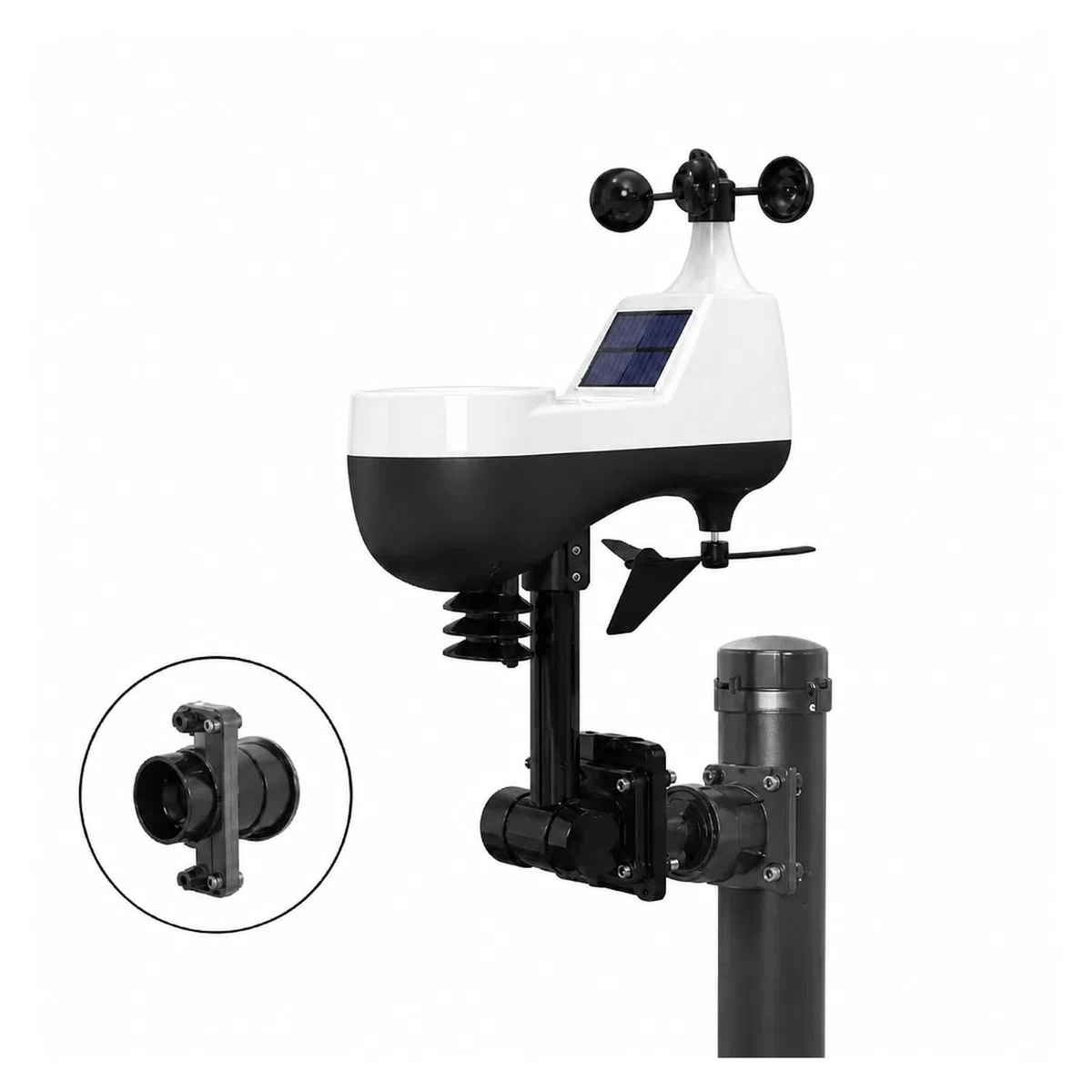Pluviometro, Sensore Anemometro Per Stazione Meteorologica Wireless(Black)