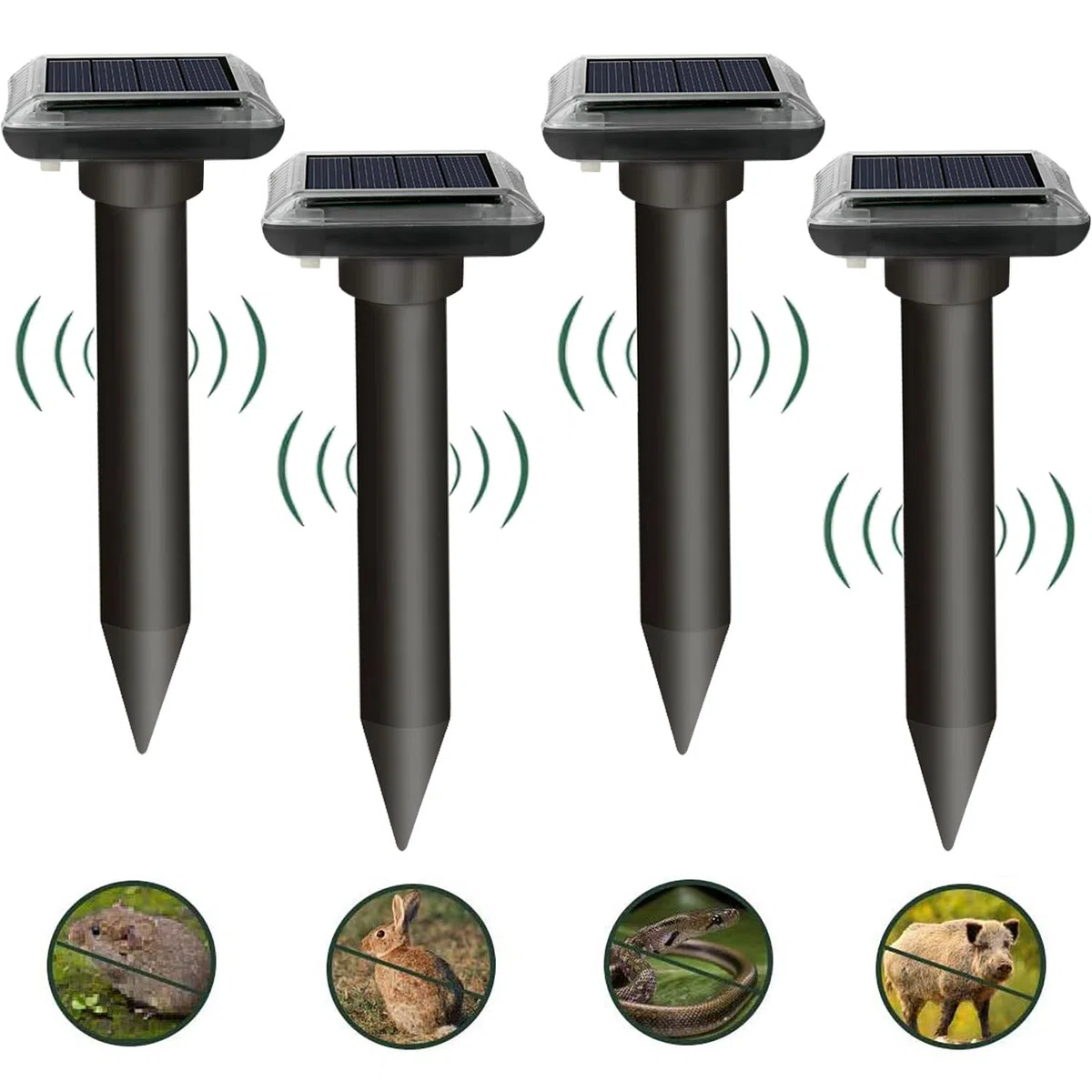 Repellente Solare per Talpe 2025, Gopher e Altri Repellenti per Talpe 4 Pezzi, Repellente per formiche Regina per Giardino e Campeggio, Gopher, Repellente per Serpenti Talpa