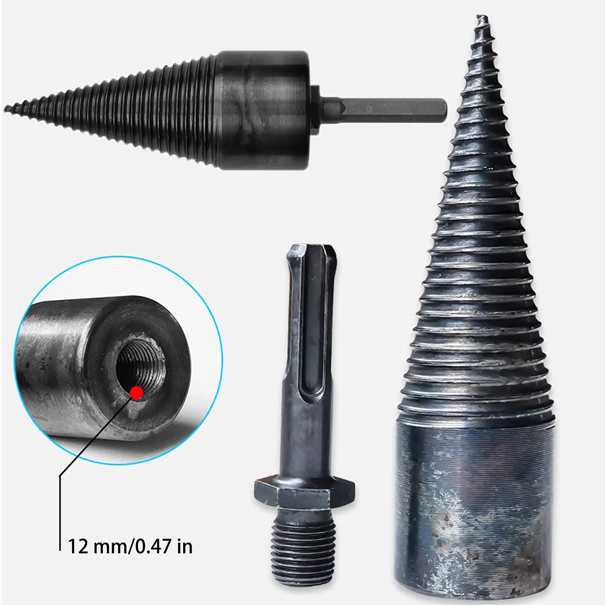 Legna da Ardere Spaccalegna Smontabile Coni Kindling Legno Spaccatura Tronchi Bit Log Splitter Vite Cono Accensione Legna Da Ardere Splitter per Uso Domestico Elettrico Trapano