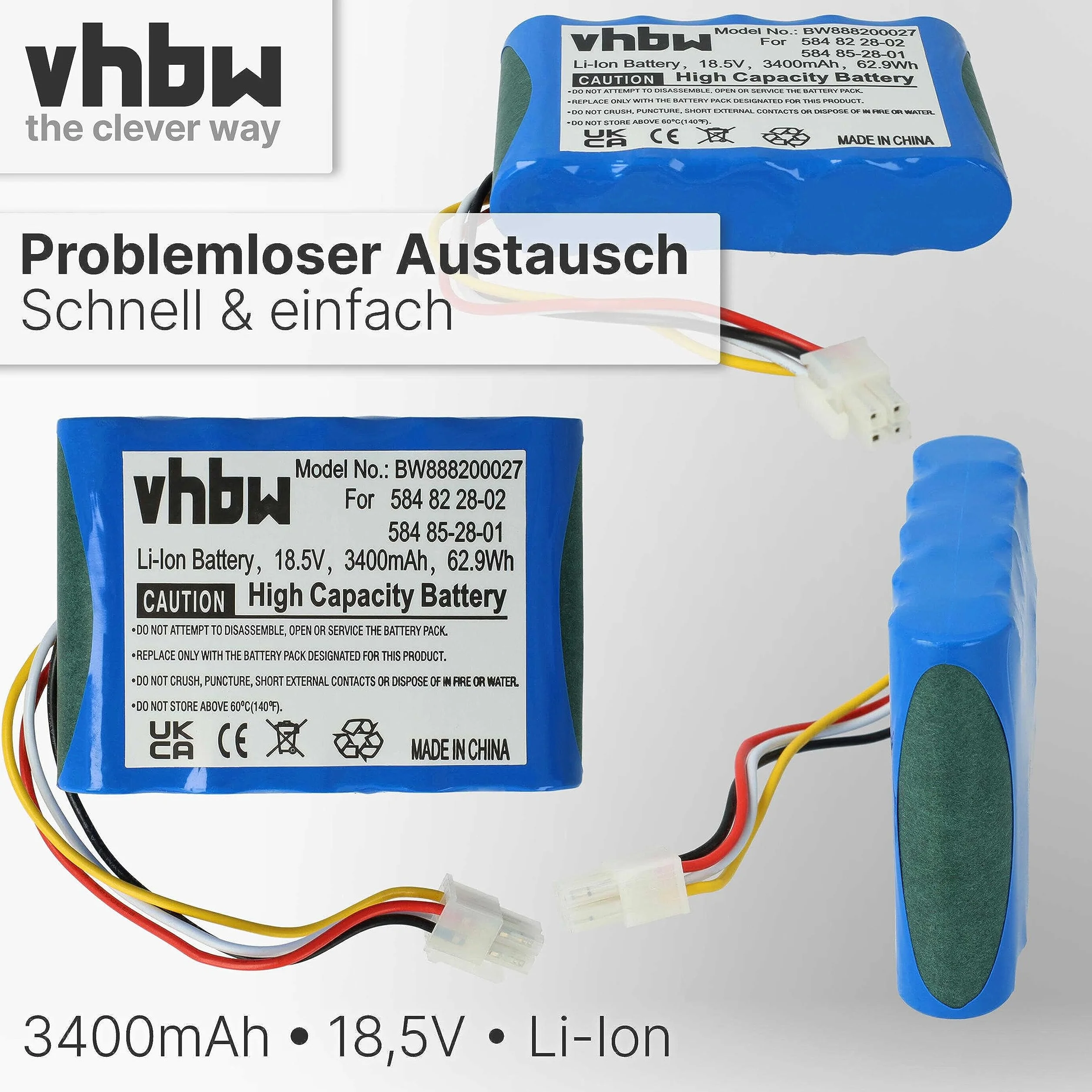vhbw batteria compatibile con Husqvarna Automower 310 (2015-2018) rasaerba 3400mAh 18,5V Li-Ion