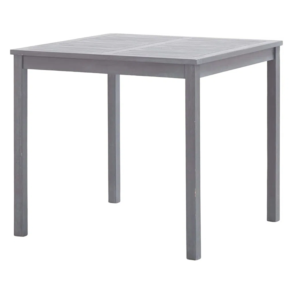 Set da pranzo da giardino in legno massello di acacia grigio con 1 tavolo da pranzo e 4 sedie pieghevoli, resistente alle intemperie e durevole, carico massimo 110 kg per seduta