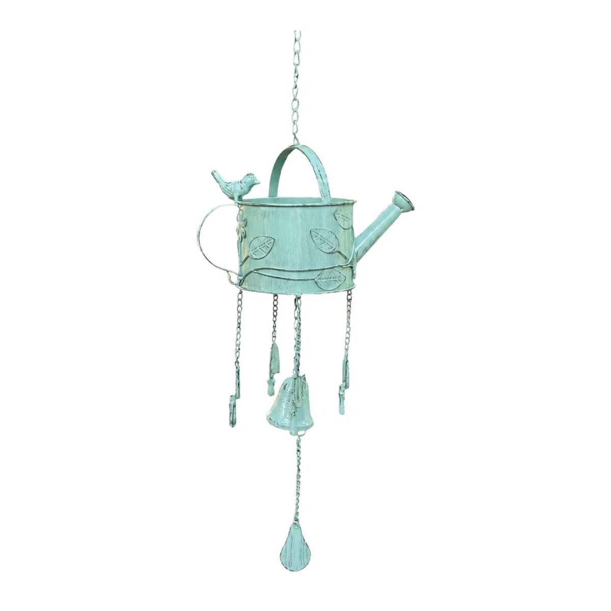 Baoblaze Annaffiatoio in Metallo con Campanellino a, Versatile, Rustico, Decorativo da Appendere per Interni, Giardino ed Esterni, Idea Regalo, Verde