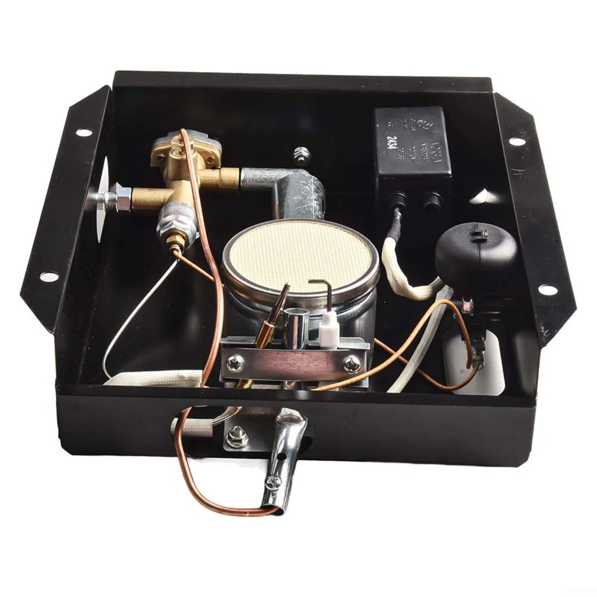 47000 BTU Kit di ricambio per modulo bruciatore riscaldatore per patio con scatola di controllo Montaggio a pavimento in metallo Parti riscaldanti esterne (B)