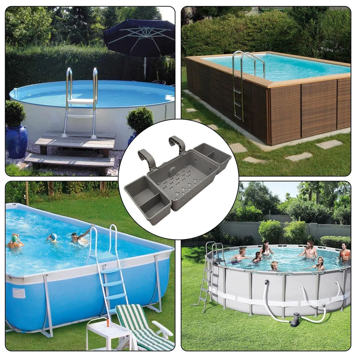Cestino a bordo piscina, Cestino portaoggetti a bordo piscina | Organizer per riporre oggetti da appendere alla piscina - Cestino portaoggetti a bordo piscina, portaoggetti a lato della