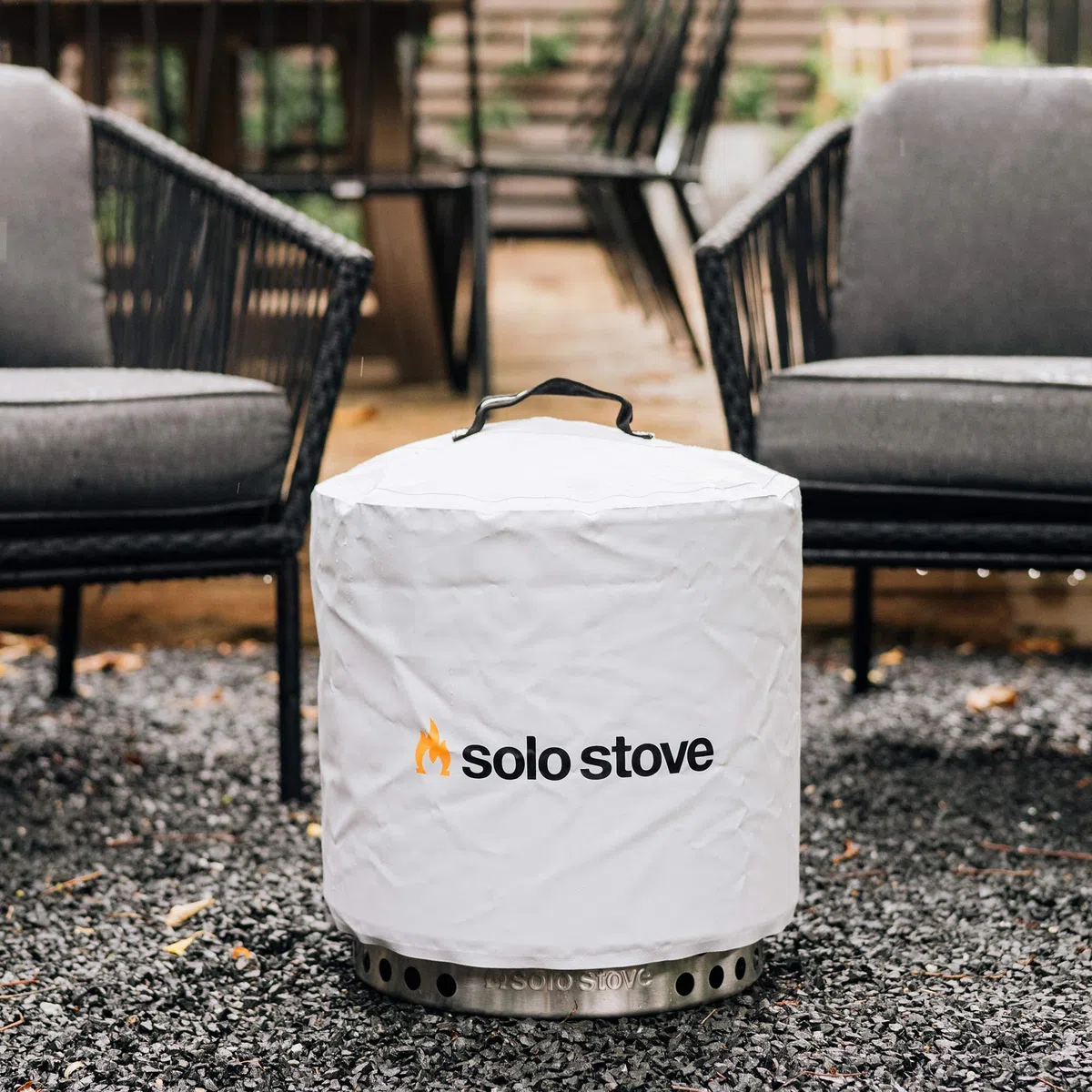 Solo Stove Protezione Ranger, Copertura Protettiva, Accessori per Braciere Ranger, Impermeabile, Poliestere Rivestito in PVC con Supporti Interni in Alluminio, ⌀ 45,5 cm, Altezza 38 cm, Bianco