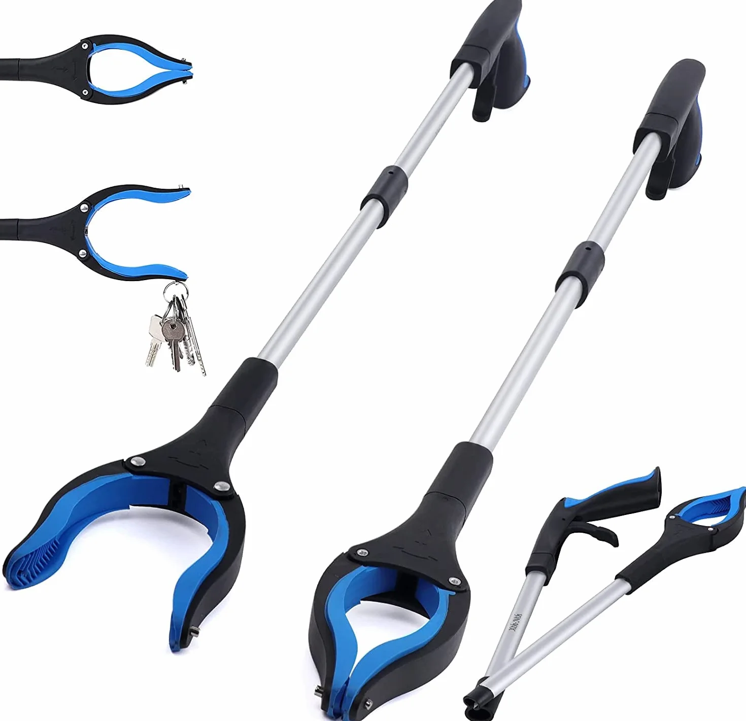 Pinza Telescopica 2 Pinze,83cm Pinza telescopica Prendi Oggetti,Pinza Raccogli Oggetti,Pinza Raccogli Rifiuti,Pinza per Raccogliere Oggetti Terra,Pinza Magnetica Pieghevole