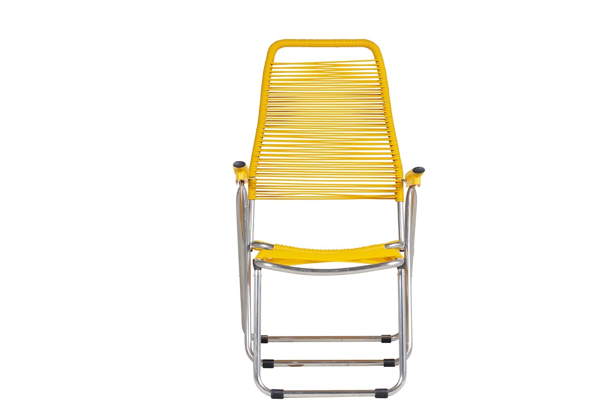 Fiam Spaghetti - Poltrona Relax Cordonata Da Esterno - Telaio Alluminio, PVC Giallo