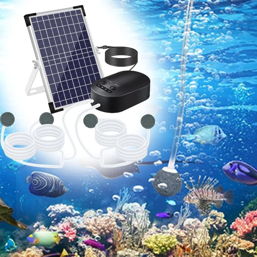 Lecreatekit Aeratore solare per laghetto con batteria, 10 W, 10 V, ossigeno, 3 modalità, 4400 mAh, per giardino, laghetto, acquario, acquario