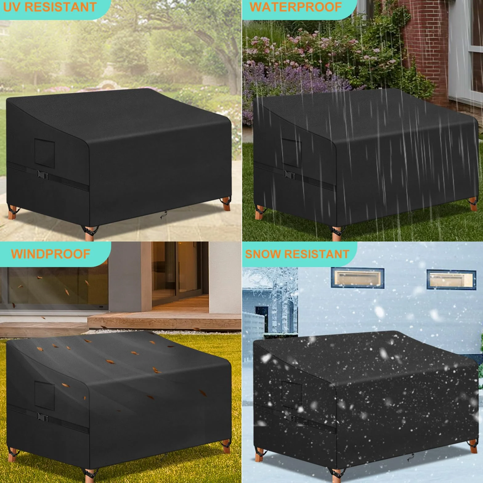Kovshuiwe Copri Panca da 2 posti Copertura,Copertura per Panca Divanetto tavolino da Giardino Resistente allo Strappo Impermeabile 420D,Anti-Vento,Polvere,UV(131x69x65/89 cm)