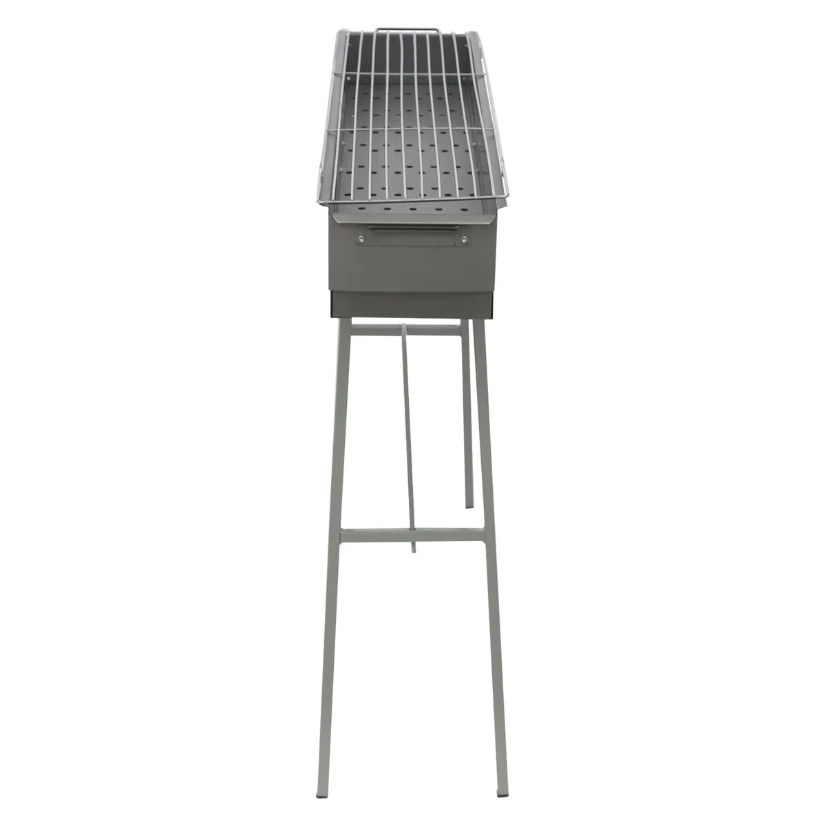 Barbecue portatile a carbonella, 80 x 18 cm, pieghevole, portata 35 kg, griglie in lega di zinco e ferro