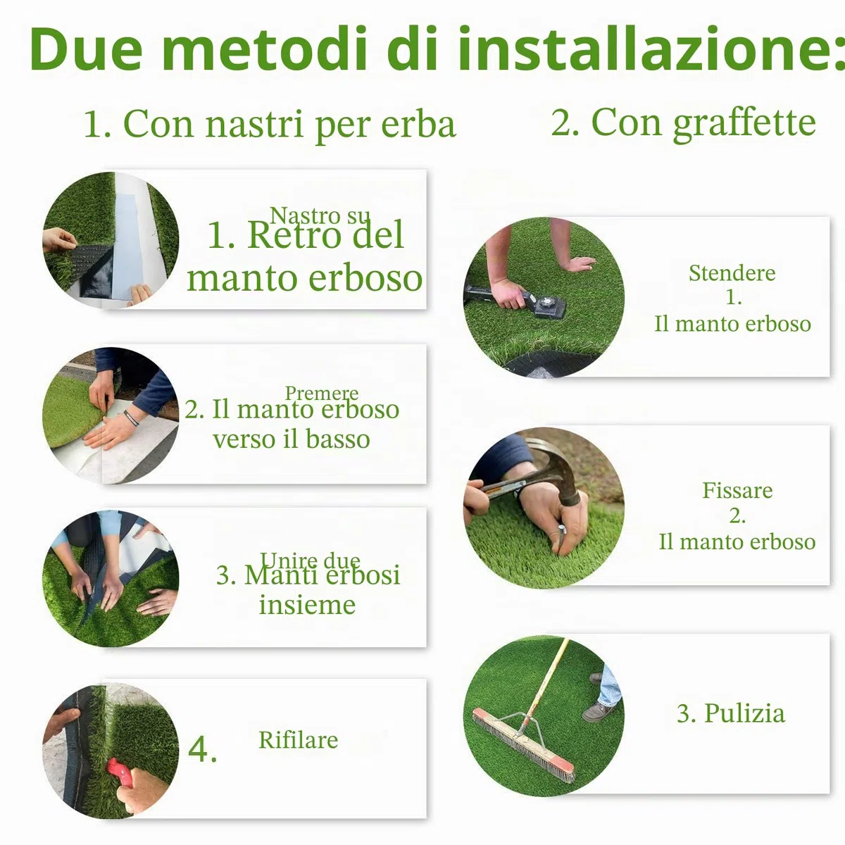 LITA Erba Artificiale Sintetica Premium Tappeto Erboso Altezza Pelo 20mm, Tappeto Erboso Sintetico Finto Faux ad Alta Densità, Dall'Aspetto Naturale e Realistico Prato Giardino per Animali Domestici
