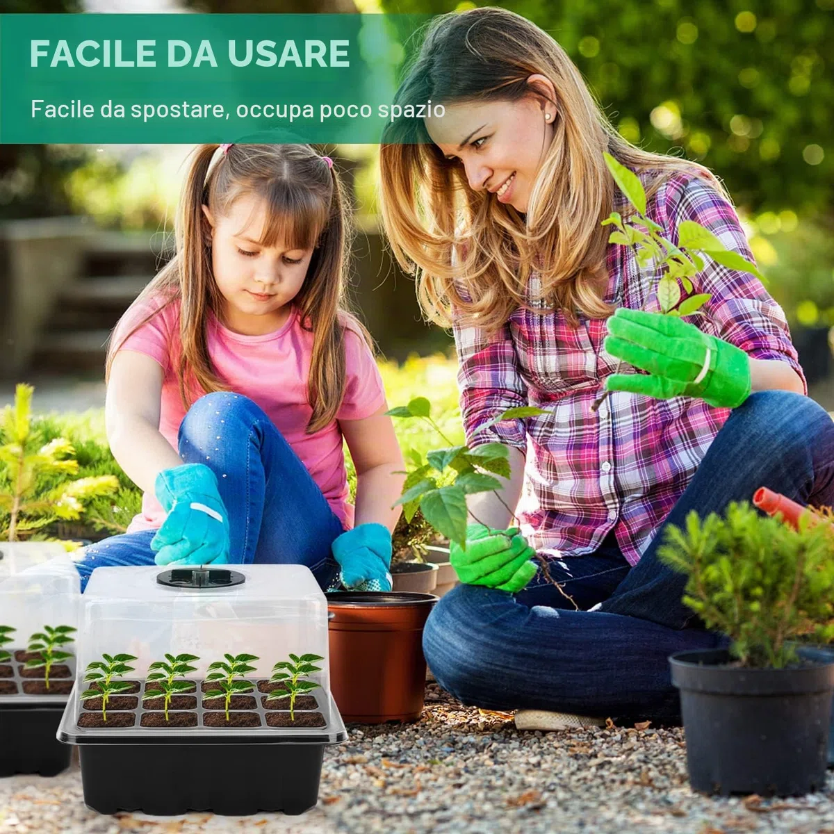 RIOGOO Confezione da 6 vassoi per semi con luce di coltivazione, kit di avviamento per semi temporizzati con luminositÃ e umiditÃ regolabili, kit di germinazione in serra (12x6,72 celle)