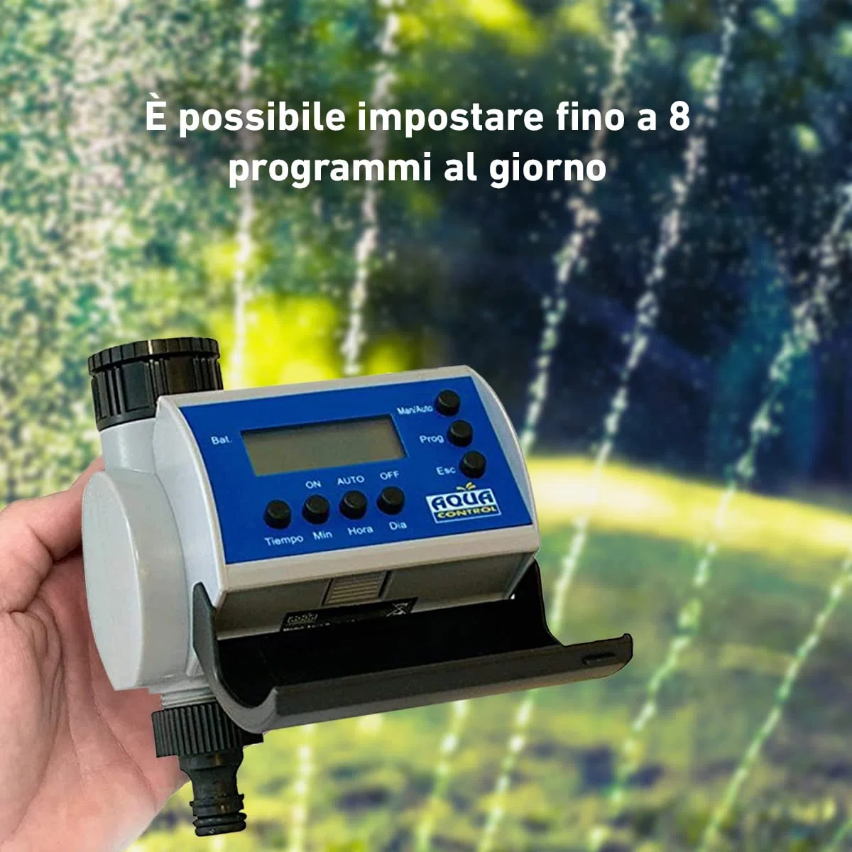 Aqua Control C4100 Programmatore d'Irrigazione per Giardino con display LCD fino a 8 Avviamenti al giorno