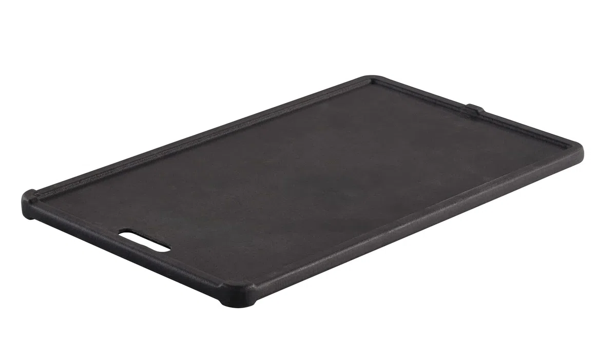 RÖSLE Piastra grigliante VIDERO G2-P, in ghisa per carne e piccoli alimenti, marchiatore per grigliata, utilizzabile su entrambi i lati, 32 x 19 cm, Nero