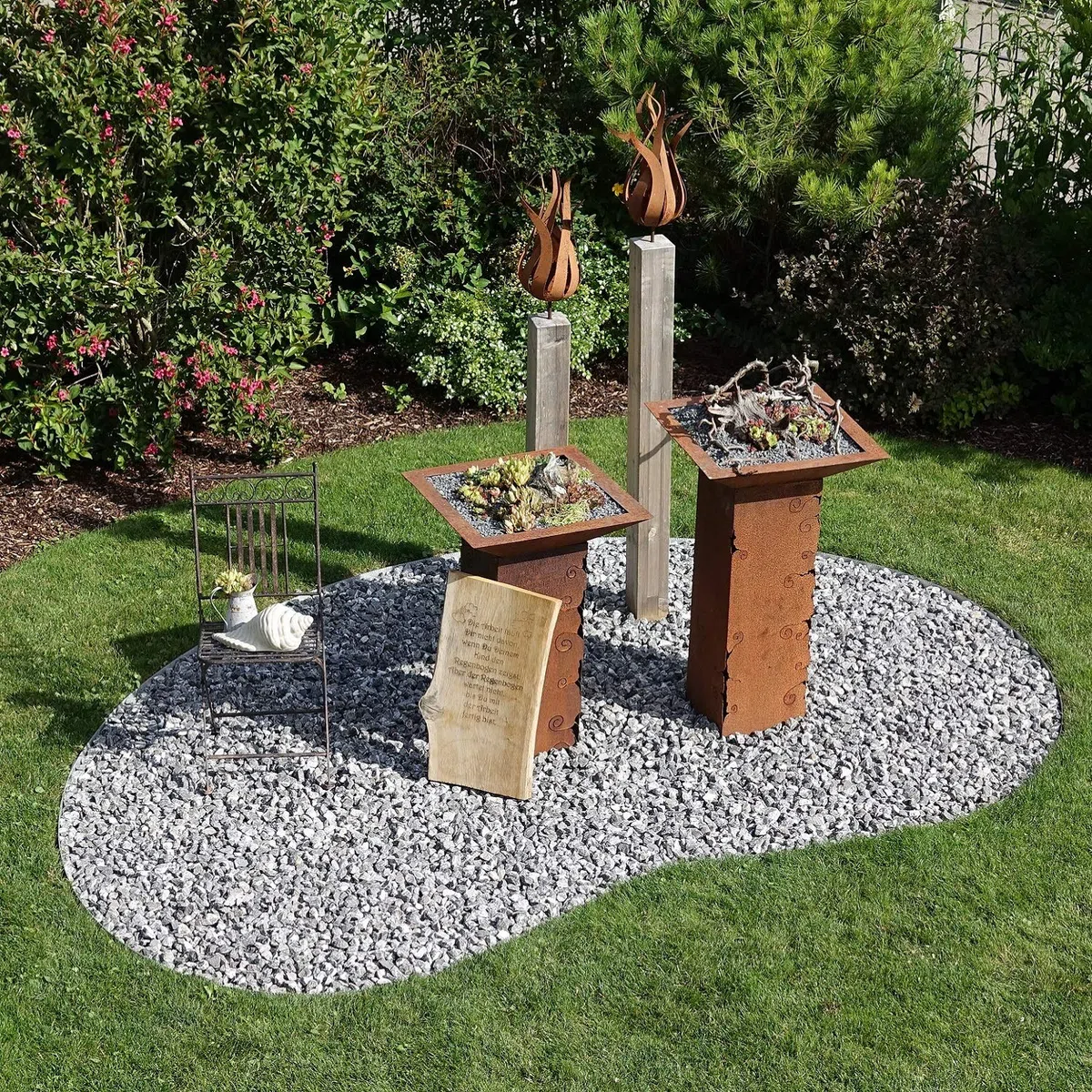 innogard 6011-001 - Nastro di bordatura per prato - in acciaio corten - altezza 15 cm, decorazione del giardino con ruggine - bordo con lunghezza di 10 m