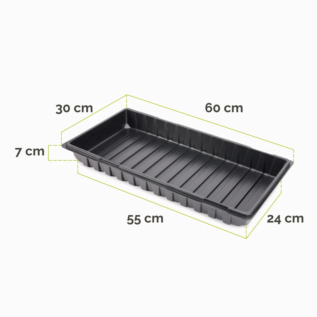 Garronda Vassoi Semenzaio Germinazione Vassoio di Coltivazione Vassoio per Piante Serra Piastra di Coltivazione Vassoio di Germinazione GD-0065 (60x30 cm; Nero; 1 Pezzo)
