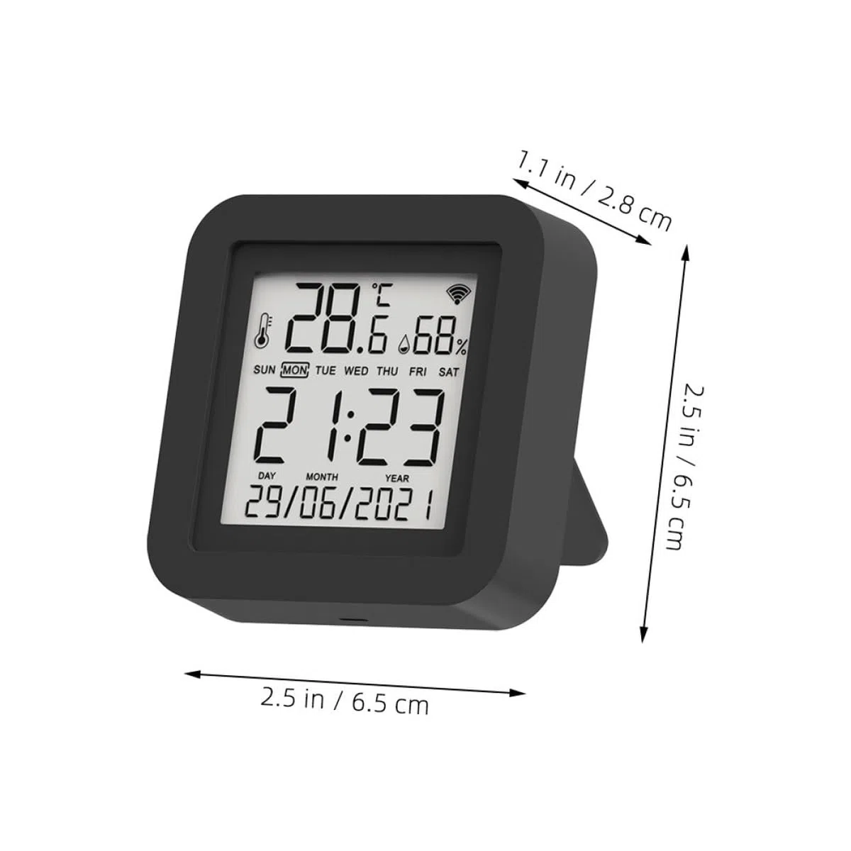 1set Termometro Igrometro Digitale Multifunzionale Con Display Lcd Retroilluminato Misuratore Di Umidità e Temperatura Per Ambienti Interni Alimentato Da Usb Adatto Per Uffici