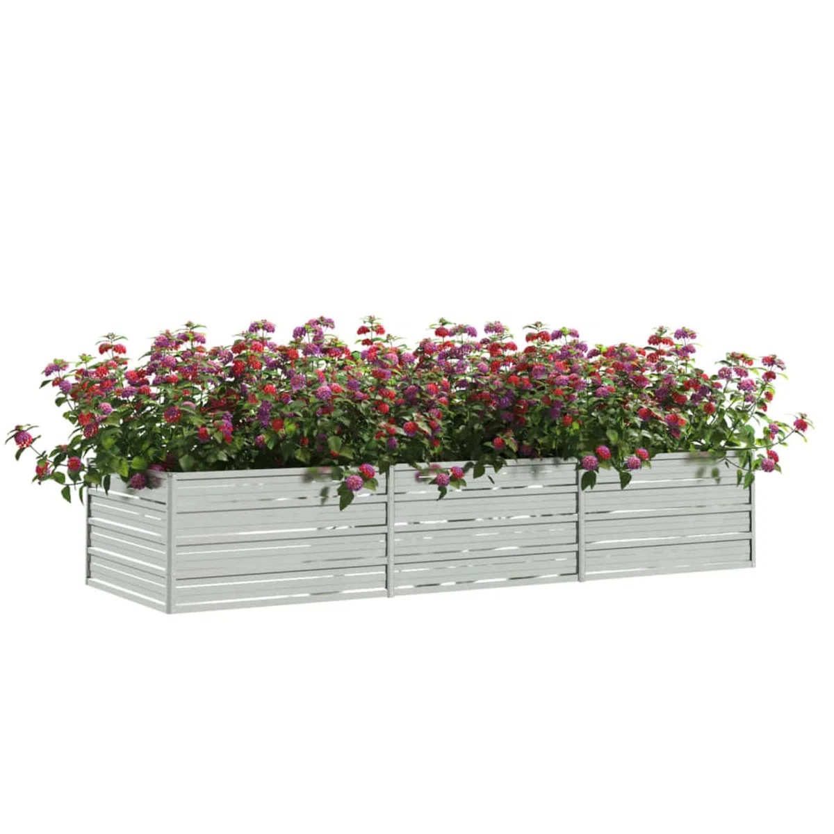ShGaxin Arriate, Tavolo da coltivazione, Orto Domestico, Coltivazione di piante aromatiche, Arriate da giardino, in Acciaio zincato Argento 240x80x45 cm