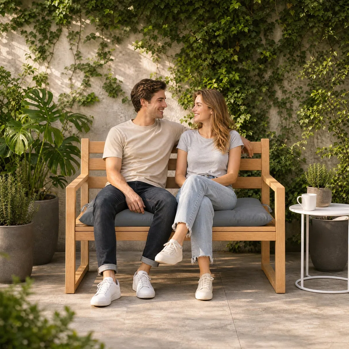 Cuscino per Panca e Sedia, per Esterni e Interni, per Dondolo da Giardino Hollywood, Sedile per Panca da Giardino, Impermeabile, per Sedia a Dondolo, Sedia a Dondolo e Pallet (Grigio