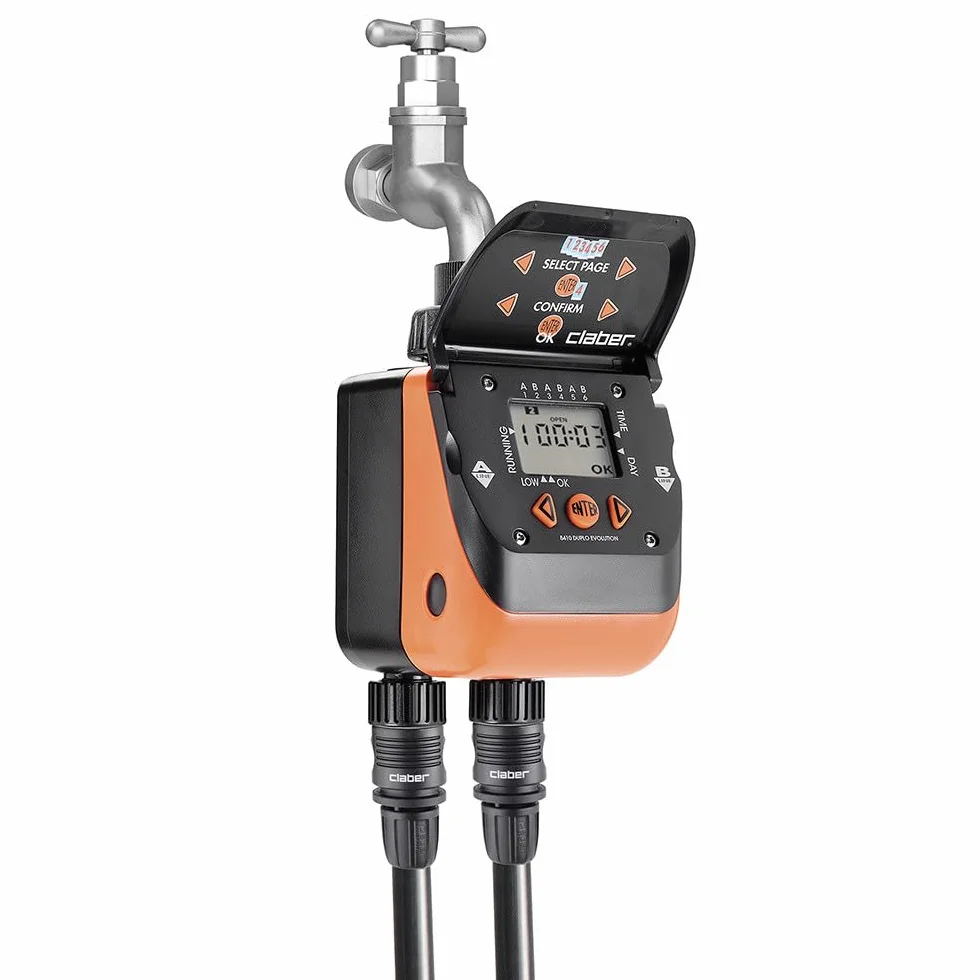 Claber Aquadue Duplo Evolution, programmatore a rubinetto a due vie