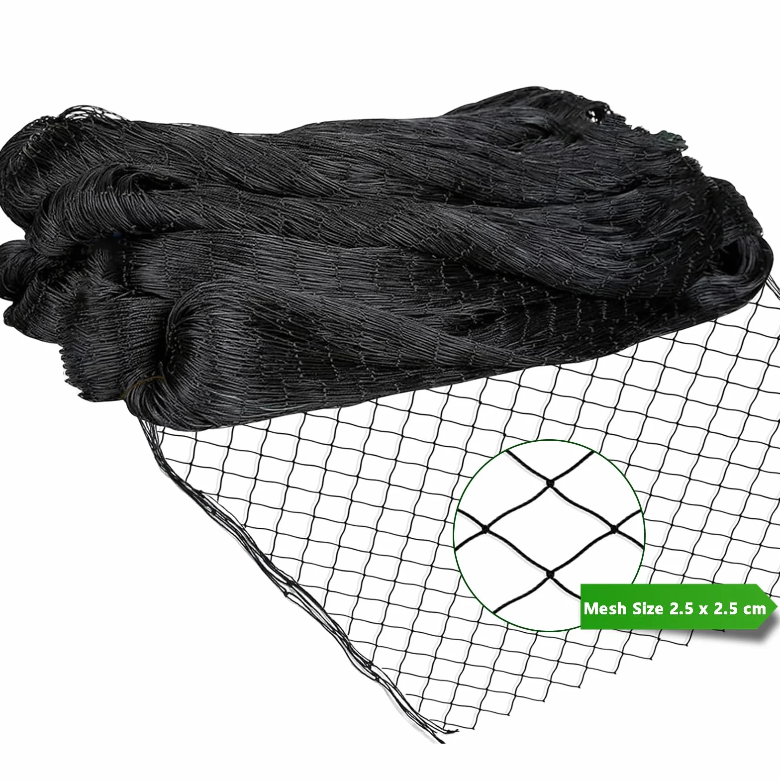 15 m x 15 m Rete Anti Piccioni, Rete Anti Uccelli Nero, Rete Giardino, per Giardino, Voliere, Protezione per Laghetto -Proteggere Piante, Frutta, Fiori, Alberi (Maglia da 2.5 X 2.5cm)