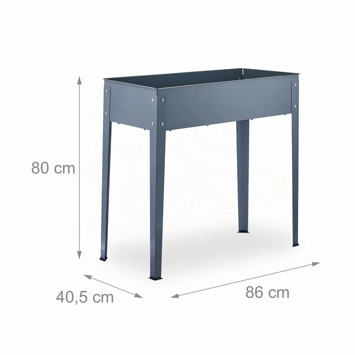 Relaxdays Aiuola Rialzata, 80 x 86 x 40,5 cm, Orto per Balcone, Giardino e Terrazza, per Piantare Verdure e Erbe, Grigio