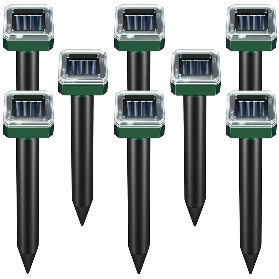 FANGO Confezione da 8 Repellenti per Serpenti A Energia Solare Repellenti per Serpenti A Ultrasuoni Repellente per Serpenti A Energia Solare Repellente per Roditori A Energia Solare per Esterni