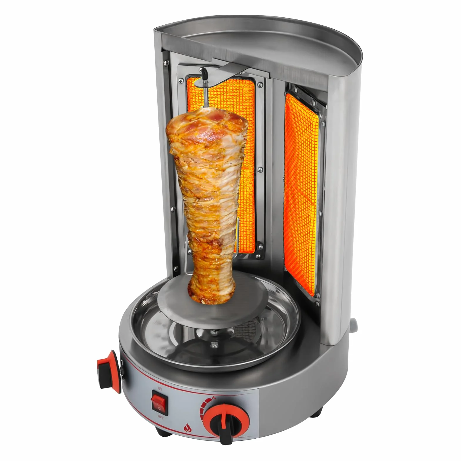 Barbecue in acciaio inox, 4300 W, elettrico per kebab a gas, Kebap Grill Gyrosgrill Döner Barbecue da tavolo per cucina e barbecue