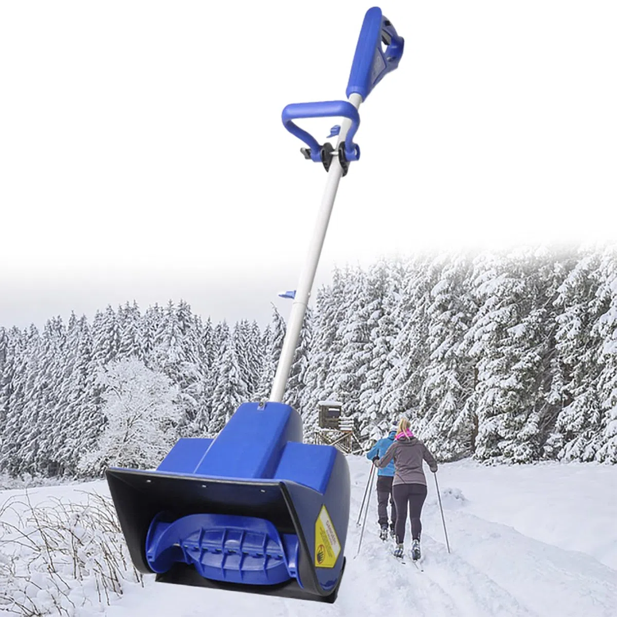 Pala da Neve elettrica Senza Fili, Larghezza 28 cm, spazzaneve a Batteria, con 2 batterie e caricabatteria rapido