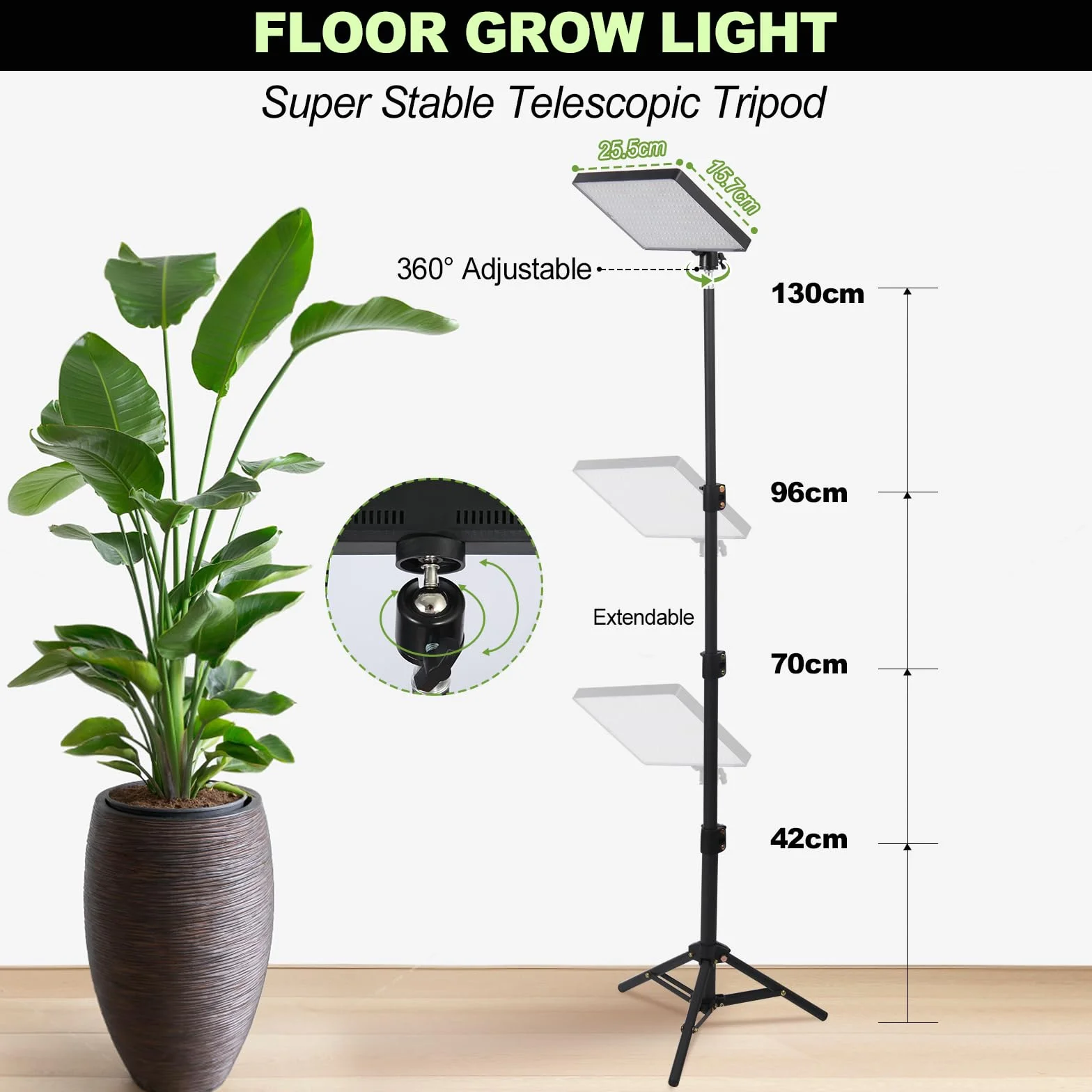 MICCYE Lampada per Piante 286 LEDs Dimmerabile Luce di Coltivazione a UV-IR Spettro Completo con Timer 4/8/12 Ore Lampada da Coltivazione con Treppiede Grow Light