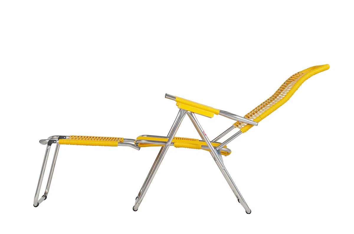 Fiam Spaghetti - Poltrona Relax Cordonata Da Esterno - Telaio Alluminio, PVC Giallo
