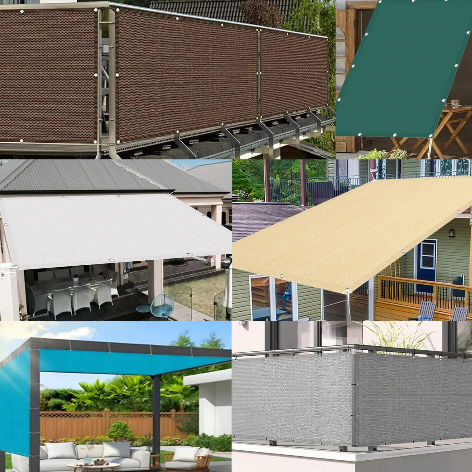 Tenda a Vela Rettangolare 85 x 180 cm Privacy Recinzione Copertura per Balcone HDPE Frangivento Protezione UV con Corda, Facile da Installare per Ringhiera Protezione, Blu Cielo