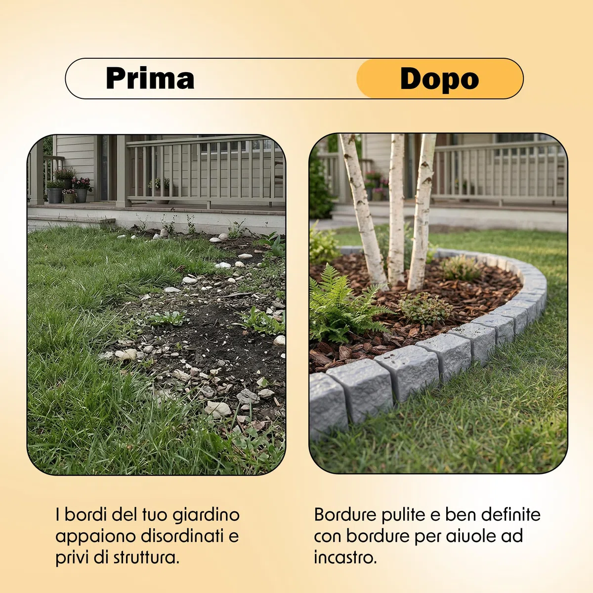 Bordo per prato, effetto granito, 1,2 m, antracite, in plastica, 10 x 10 x 10 cm, per aiuola, recinzione da giardino, recinzione per aiuola, resistente alle intemperie