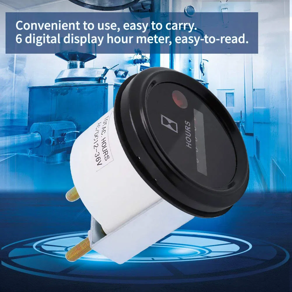 Contaore, 12-36 V DC AC 6 Digit induttivo Contaore tachimetro per barca, trattore, generatore, motore, tosaerba