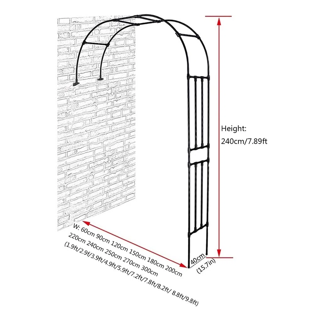 Traliccio da giardino, 60-220 cm, supporto per piante in metallo resistente alle intemperie, in acciaio rivestito in PE, ideale per piante rampicanti, colore bianco ed elegante per il tuo giardino