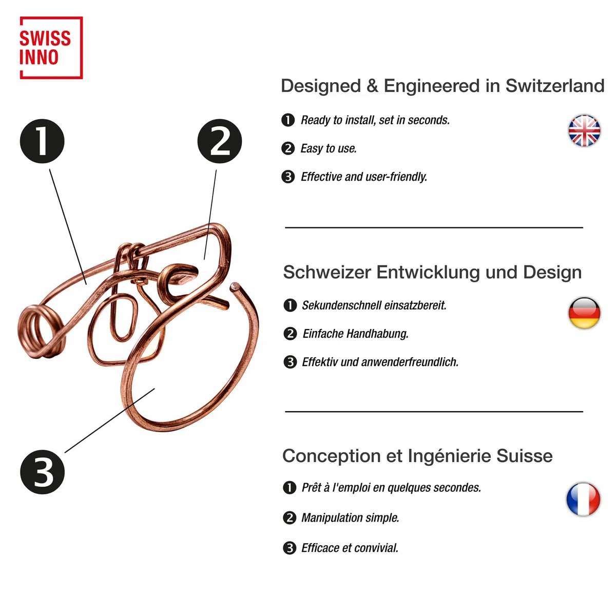 SWISSINNO Trappole a Filo per Talpe e Arvicole – Set da 2 – Modello Bavarese – Meccanismo Potente e Preciso – Design Europeo – Riutilizzabili e Resistenti (Confezione da 4)