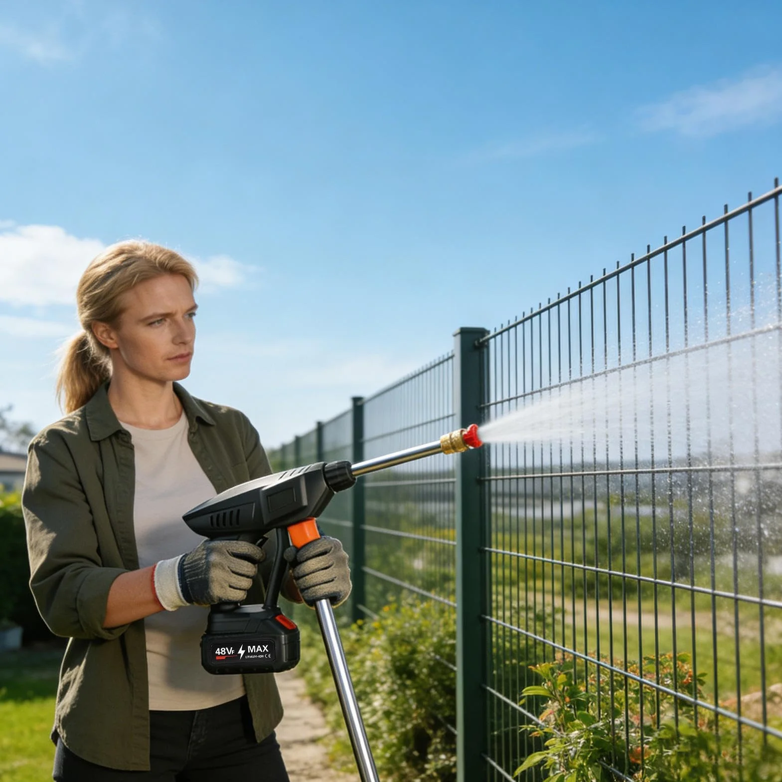 Idropulitrice ad Alta Pressione con Avvolgitubo da 5 m Ricaricabile | Idropulitrice Portatile per Pulizia Per Veicoli, Biciclette, Interni, Esterni, Casa, Mobili, Balcone, Cortile, Giardino,