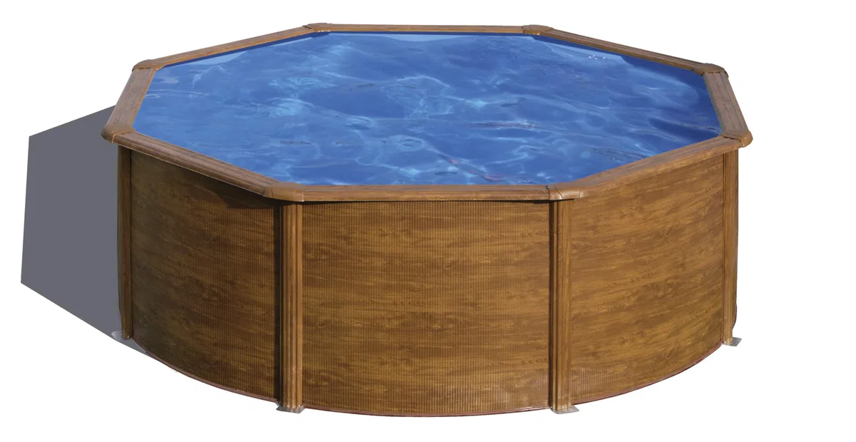 Gre Piscina in Acciaio Rotonda Sicilia Madera con Filtro a Cartuccia 300x120 cm