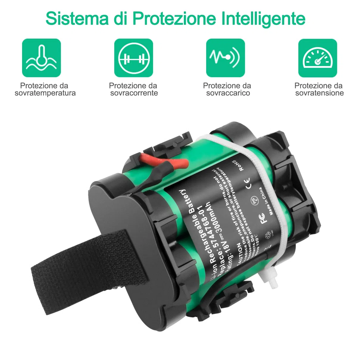 18V 3,0Ah Batteria di Ricambio per Gardena R38Li, R40Li, R45Li, R50Li, R70Li, R75Li, R80Li, 124562