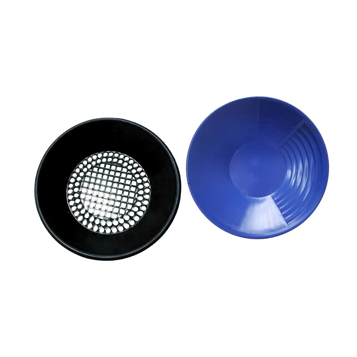 2X Padella per la Ricerca dell'oro con setaccio Padella Portatile da 14 Pollici per la Ricerca dell'oro per Principianti Kit per, Blu E Nero