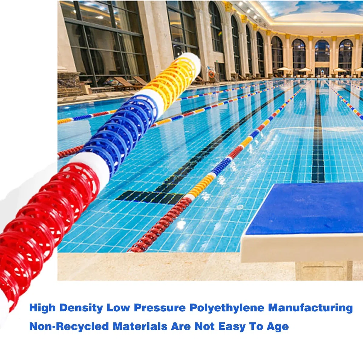 Generico Linea divisoria Galleggiante per corsie di Sicurezza per Piscine, Regolabile da 1 a 18 Metri, in Nylon Resistente, Ideale per Piscine Interne/Esterne, separazione in profondità, Maggiore SIC