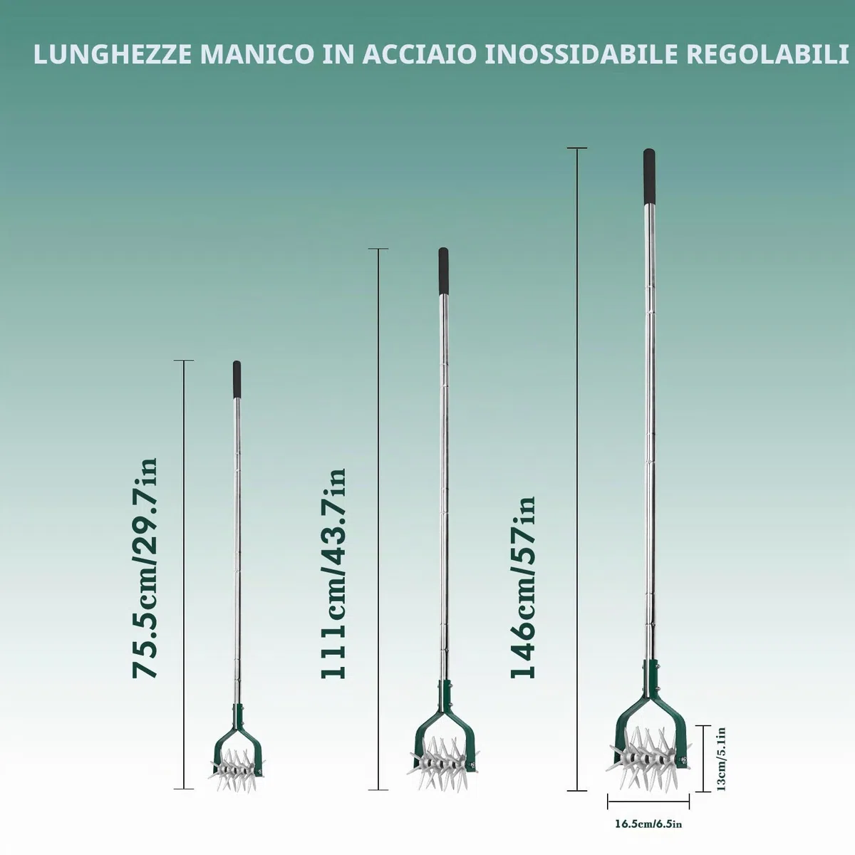 Yeelor Coltivatore rotante con manico regolabile S/S con denti in metallo solido staccabili coltivatore da giardino coltivatore da giardino e fresa manuale per allentare e mescolare il terreno